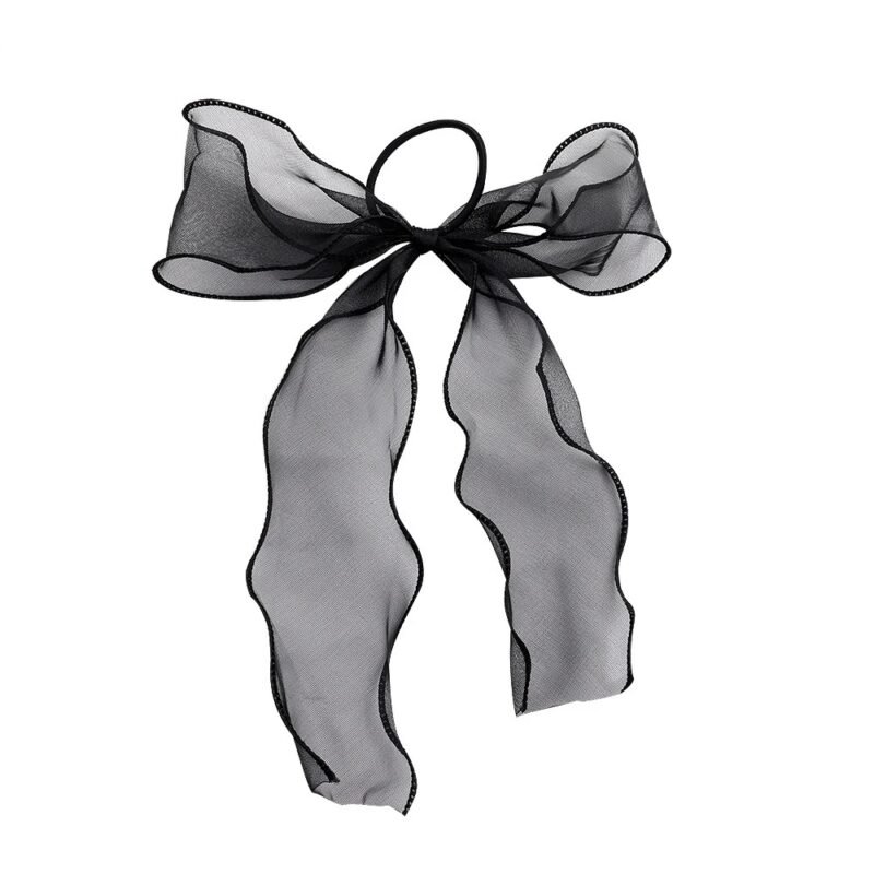 Black Bow Ribbon with Rubber Band