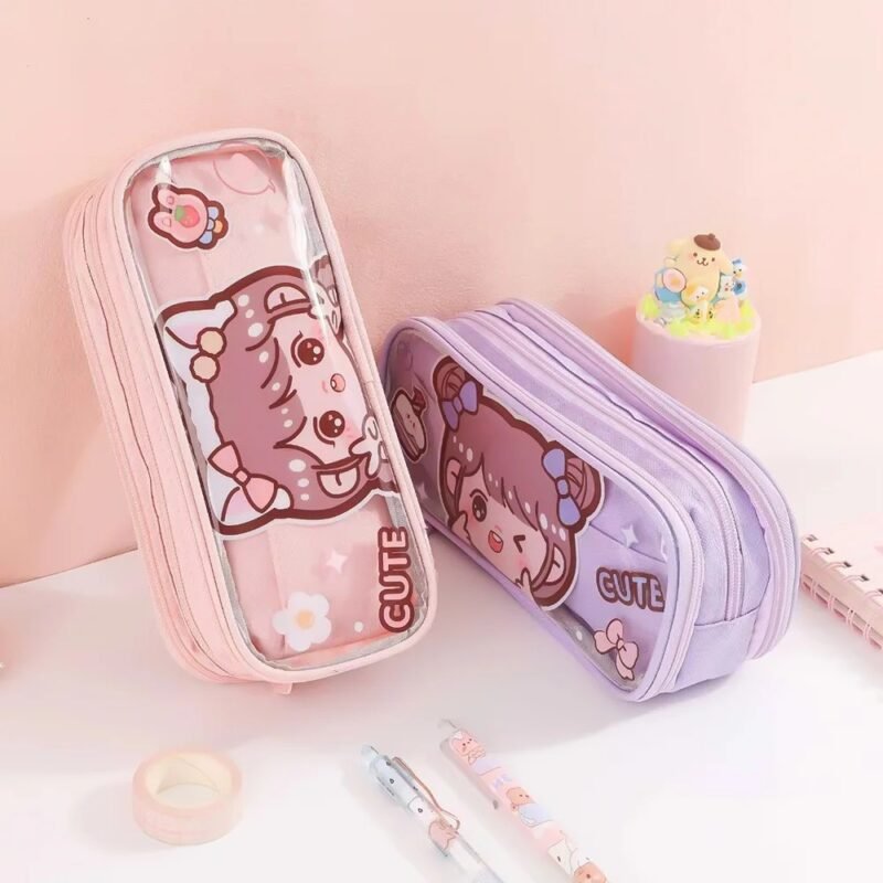 Medium Capacity Pencil Case - Kawaii Pencil Boxes for Girls - Cute Korean Stationery - Image 3