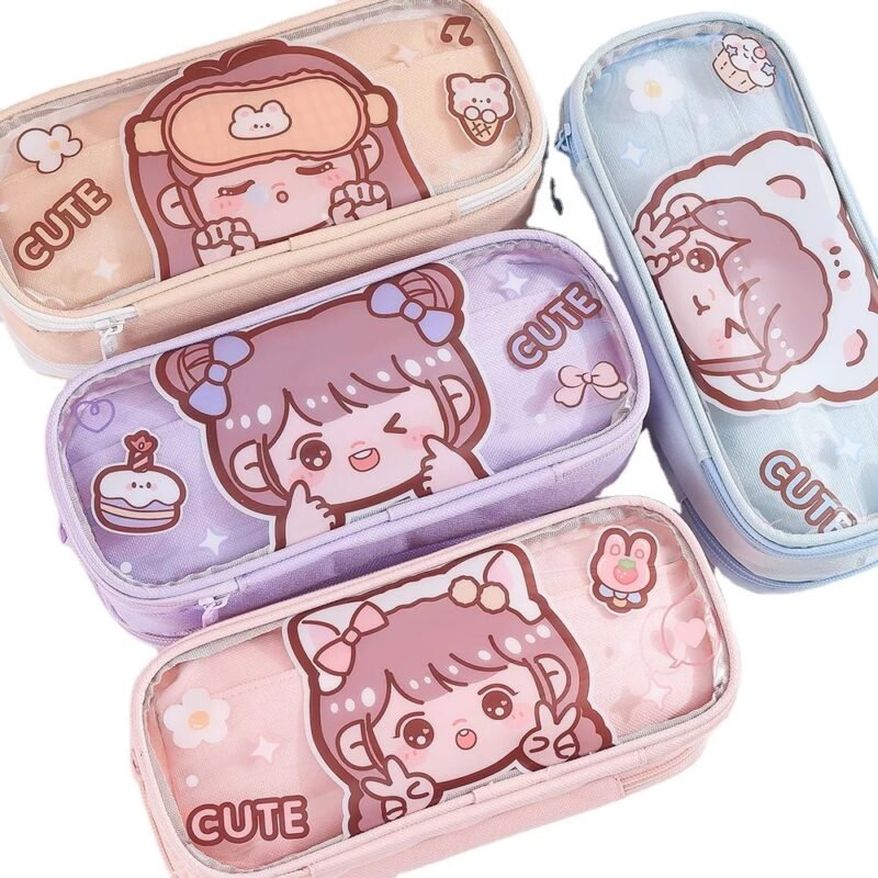 Medium Capacity Pencil Case - Kawaii Pencil Boxes for Girls - Cute Korean Stationery